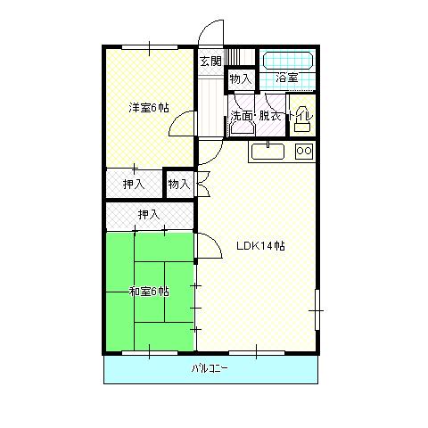 ビバライフ若山の間取り図