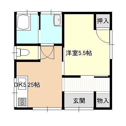 松山町3丁目貸家の間取り図