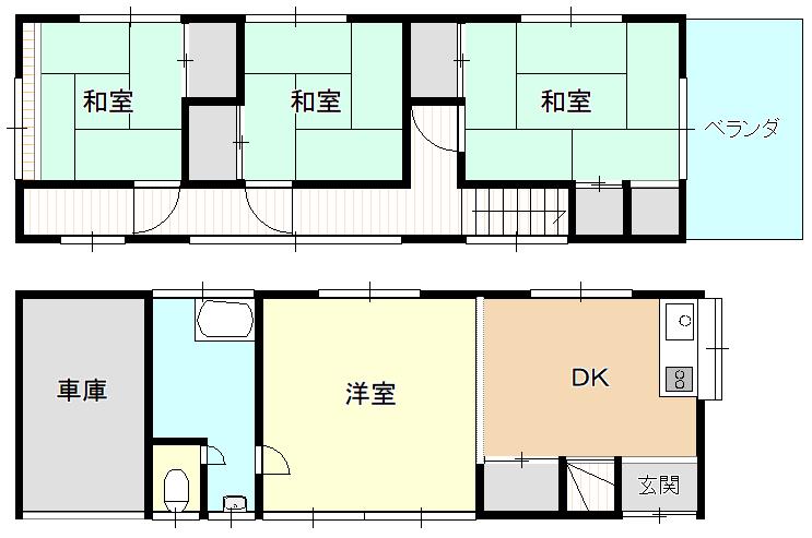 松山町貸家の間取り図