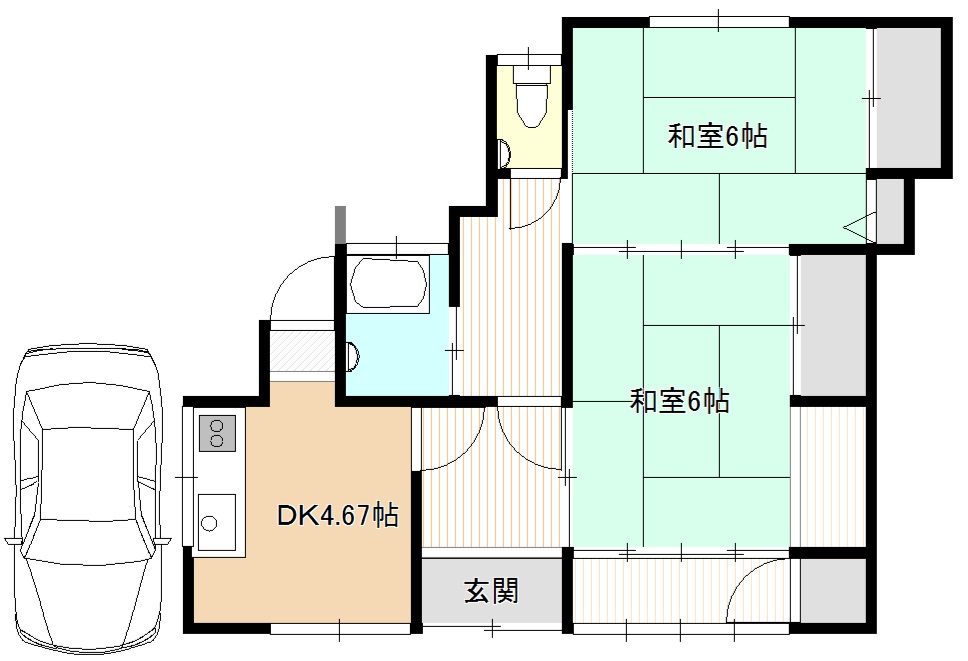 東須恵貸家の間取り図