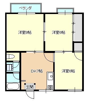 ビバライフ水落★家賃改定★の間取り図