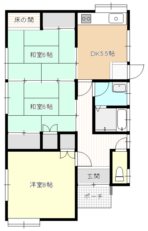 末広町貸家の間取り図