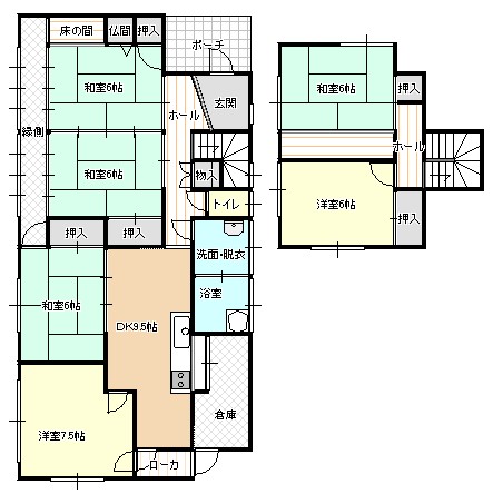 中山O貸家の間取り図