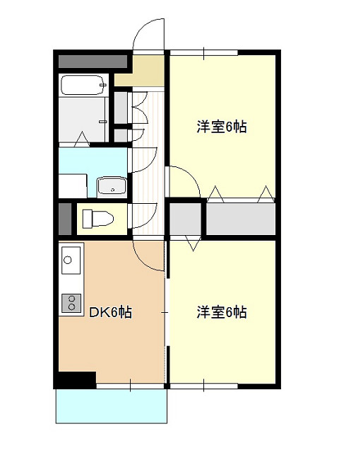 ビレッジ沖の田の間取り図