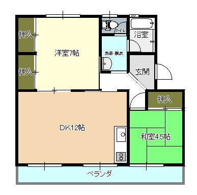 セレーナ厚狭A棟の間取り図